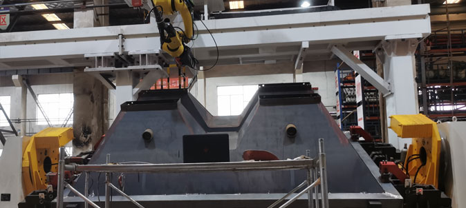 英萊焊縫跟蹤系統(tǒng)，應(yīng)用于配料倉料斗自動化焊接！